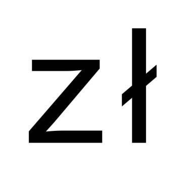 Polonya zloti simgesi beyaz arkaplanda izole edildi. Polonyalı Zloty Pictogram. Polonya parası. Zloty simgesi yakın plan