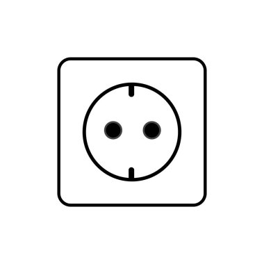 Soket simgesi beyaz arkaplanda izole edildi. Elektrik ikonu. Teknoloji