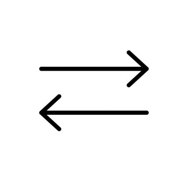 Siyah yönlü oklar beyaz arka planda izole edilmiş. Oklar resim grafiği. Sol ve sağ oklar. Grafik sanat tasarımı yakın plan