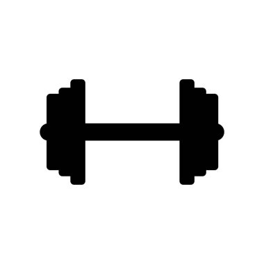 Dumbbell simgesi beyaz arkaplanda izole edildi. Siyah resimli resim