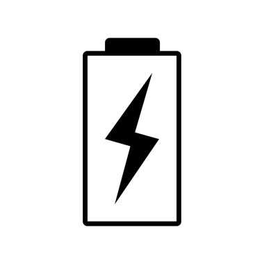 Şarj simgesi beyaz arkaplanda izole edildi. Batarya şarj ikonu. Enerji. Elektrik.