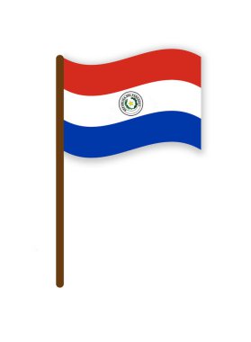 Paraguay ulusal bayrağı beyaz arka planda izole edildi. Pankart. Görüntü
