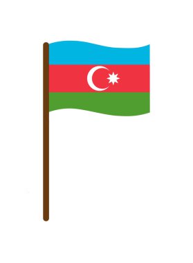 Azerbaycan ulusal bayrağı beyaz arka planda izole edildi. Pankart. Görüntü 