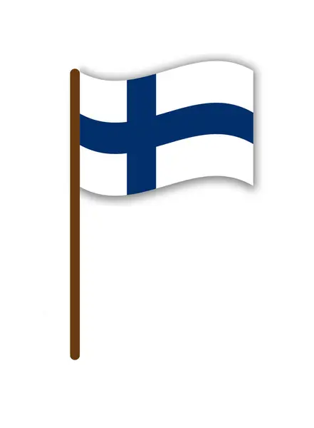 Finlandiya ulusal bayrağı beyaz arka planda izole edilmiştir. Pankart. Görüntü