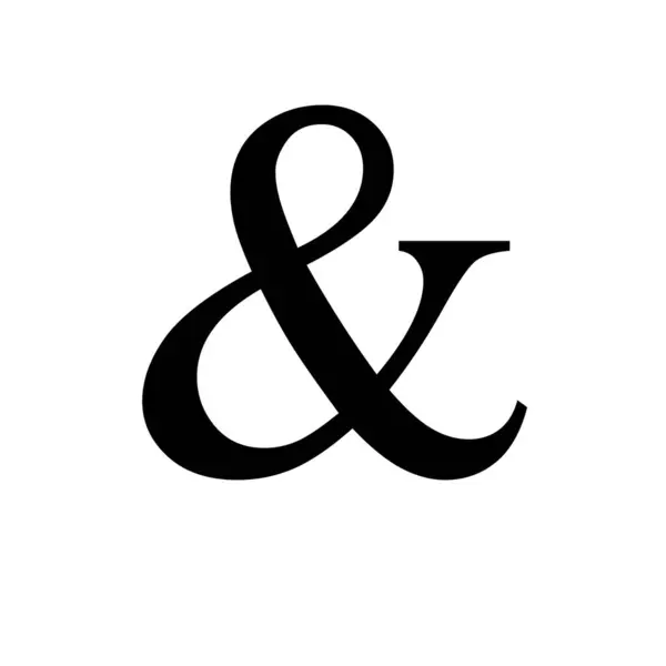 Ampersand sembolü. Beyaz arkaplanda amper ve simge izole edildi. Büyük ve küçük harflerle. Noktalama işareti