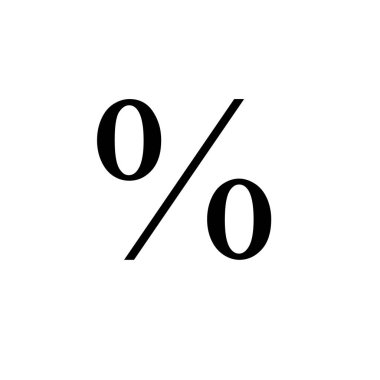Finansal ve Matematiksel Tasarım için Beyaz Arkaplanda Yüzdelik Sembol İzole Edildi. Görüntü