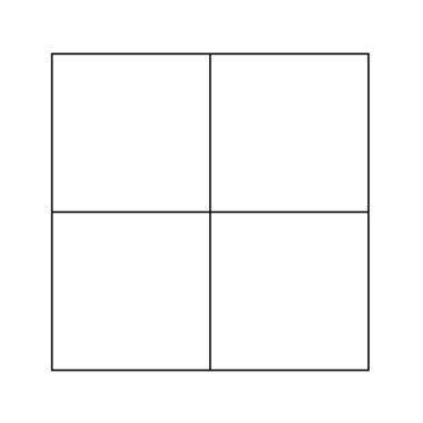 2x2 Planlama, Organizasyon, Günlük, Zaman Boksu için Boş Masa. İllüzyon. Beyazda izole edilmiş