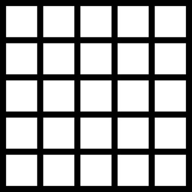 Simetrik Kare Düzenlemeli Minimalist Siyah ve Beyaz Izgara Modeli. Görüntü