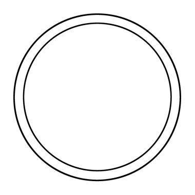 Dekoratif ve Grafiksel Kullanım için Çift Kenarlı Siyah ve Beyaz Çerçeve Tasarımı. Görüntü