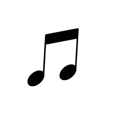 Black Musical Note Icon with Minimalistic Design on White Background. Illustration clipart