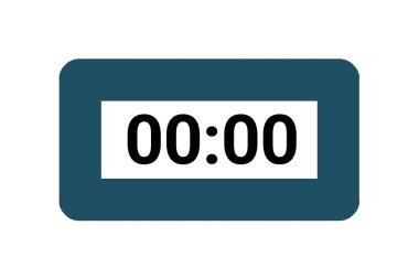 Sayısal Geri Sayım Ekranı Gece Yarısını Gösteriyor ya da Beyaz Arkaplanda Minimalist Tasarım ile Başlangıç Zamanı. Görüntü