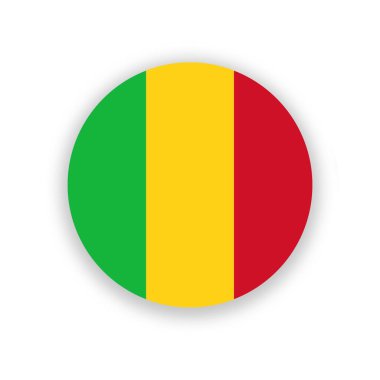 Mali ulusal bayrağı beyaz haliyle izole edildi. Görüntü