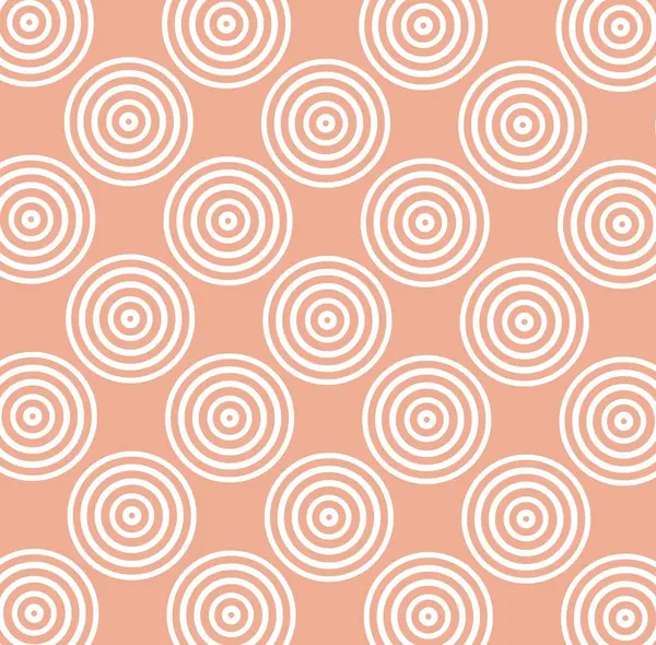 Dekorasyon için şeftali rengi ve beyaz geometrik soyut arkaplan içindeki Retro eşmerkezli daireler deseni