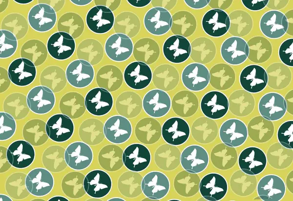 Dairesel elementler ve Yeşil Gözlüklü Kelebek Deseni