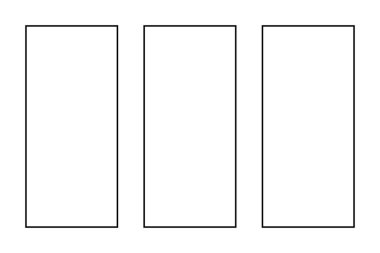 Karşılaştırma ve Veri Kategorizasyonu için Üç Kol Çizelgesi. İllüzyon. Beyazda izole edilmiş