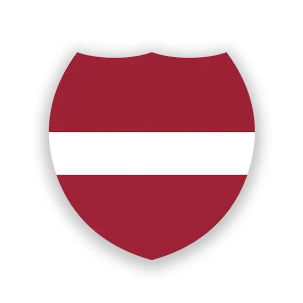Letonya ulusal bayrağı beyaz üzerine izole edilmiş bir kalkan şeklinde. Görüntü