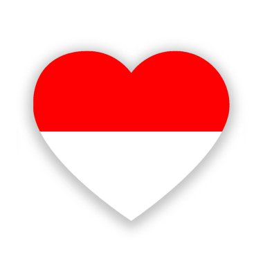 Endonezya ulusal bayrağı beyaz renkte izole edilmiş. Görüntü