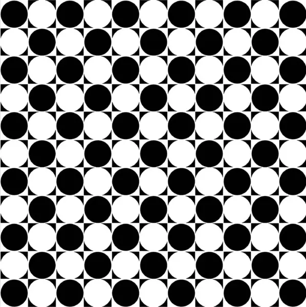 Tekrarlayan Geometrik Motifli Siyah ve Beyaz Çemberlerin Yüksek Kontrastlı Optik İllüzyon Düzeni