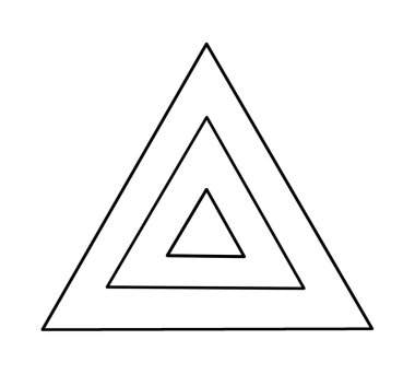 Soyut Geometrik Üçgen Katmanları beyaza izole edildi. Geometri şekli