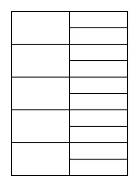 Beyaz Arkaplanda Veri Girişi, Planlaması veya Organizasyonel Kullanımı için Satır ve Sütunları Olmayan Siyah ve Beyaz Boş Çizelge Tablosu