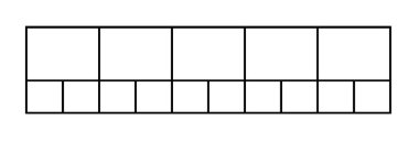 Bilgi Grafikleri, Planlama veya Eğitim Şablonları İçin İki Satır ve Eşitsiz Sütunlu Boş Dikdörtgen Izgara
