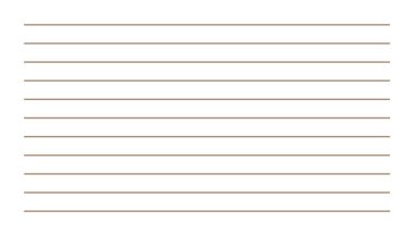 Yazma veya Not Alma için Beyaz Arkaplanda Kahverengi Yatay Kurallı Boş Çizgili Kağıt Kağıt