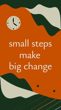 Modern Soyut Arkaplan ve Saat Özellikli Motivasyonel Poster 