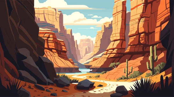 Paysage Parc National Des Canyonlands Utah Usa Illustration Vectorielle — Image vectorielle