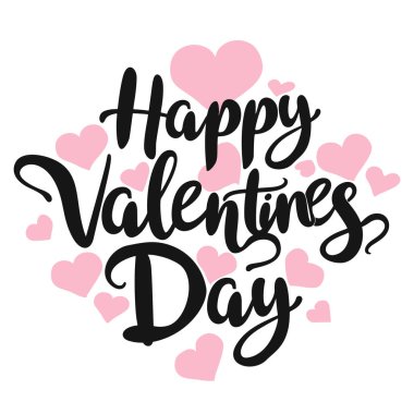 Sevgililer Günün kutlu olsun. El yazması harfler. Vektör illüstrasyonu.