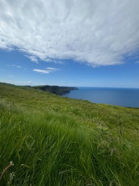 İrlanda 'daki arazi kayalıklara bakıyor