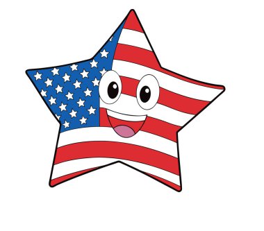 Bağımsızlık Günü için Amerikan bayrağı çizimi vatansever tasarım vektörü grafik elementi