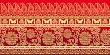 güzel grafik sari tasarımı ve bu sari tasarımı Hint stili ki bu tekstil moda endüstrisi için ve duvar kağıdı arkaplanı olarak kullanılabilir ve web sitesi bg bu stil Hindistan kökenlidir 