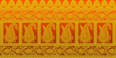 güzel grafik sari tasarımı ve bu sari tasarımı Hint stili ki bu tekstil moda endüstrisi için ve duvar kağıdı arkaplanı olarak kullanılabilir ve web sitesi bg bu stil Hindistan kökenlidir 
