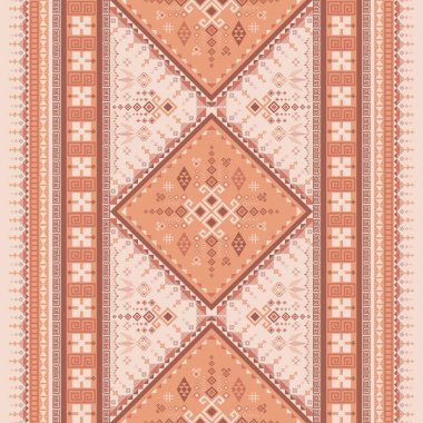 Yerli Amerikan havası veren ve tekstil endüstrisi için uygun olan kabile tarzında etnik geometrik desen tasarımı aynı zamanda güzel yerli Hint titreşim dokusu verir.