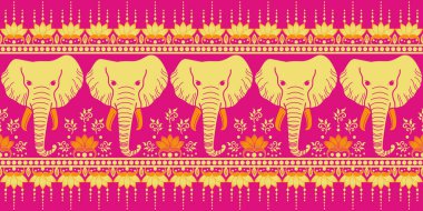 Asya tarzında popüler fil deseni bu fil grafiği Tayland 'da, Hindistan' da ve Güney Doğu Asya 'da modadır ve bu fil ve bebek fil tekstil endüstrisi ve herhangi bir paket için kullanılabilir.