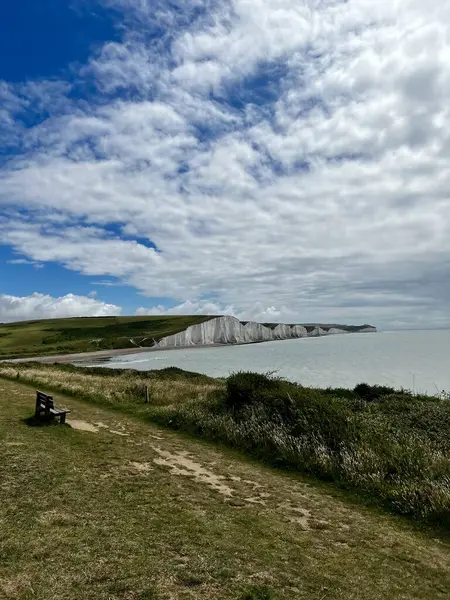 Seven Sisters, Chalk cliffs, South Downs, İngiltere. 