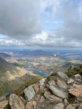 View from the top of Mount Snowdon,Yr Wyddfa, Wales. clipart