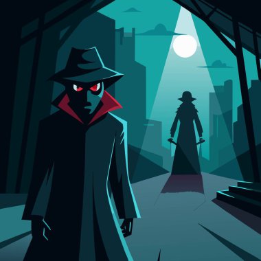 a-mysterious--quiet-figure-dressed-in-black clipart