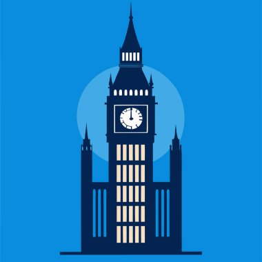 A classic silhouette of Big Ben, capturing the elegance and grandeur of London's most iconic landmark, perfect for travel designs, branding, or artistic decor. clipart