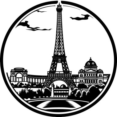 classic silhouette of the Eiffel Tower, representing the elegance and romance of Paris. Perfect for travel-inspired art, minimalist decor, or iconic branding. Keywords: clipart