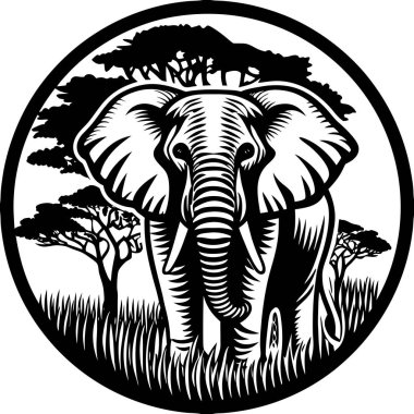 A beautifully crafted silhouette of an elephant, capturing its grandeur, strength, and connection to nature. Ideal for wildlife-inspired art, branding, or educational themes. clipart