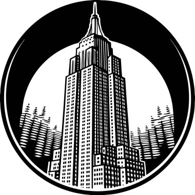 Empire State Building Silhouette vector clipart