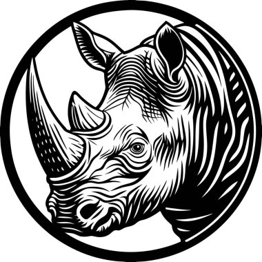 rhino logo. rhino head vector illustration clipart