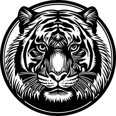 vector black tiger head clipart