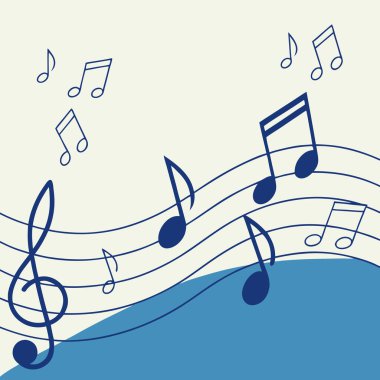 A gentle and artistic design featuring music notes gracefully placed on a soft gradient background, evoking a sense of melody, creativity, and rhythm. Perfect for music branding, posters, or digital content. clipart