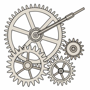 A captivating vector of intricately arranged gears and levers, symbolizing engineering, mechanics, and innovation in technology. clipart