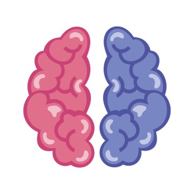 Beyaz arka planda izole edilmiş insan beyni. Yaratıcı beyin. Beyin Logosu. Vektör deposu