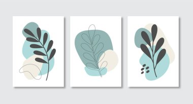 Boho estetik duvar resmi poster baskısı. Poster sanatı. Soyut modern sanat posterleri. Minimalist el yapımı. Vektör deposu