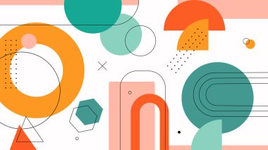 Geometrik düz arkaplan. Soyut arkaplan. Vektör deposu