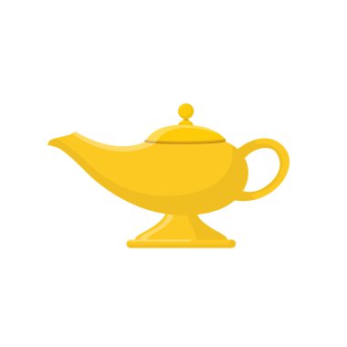 Beyaz arka planda izole edilmiş dilek için sihirli lamba. Cin sihirli lamba. Vektör deposu